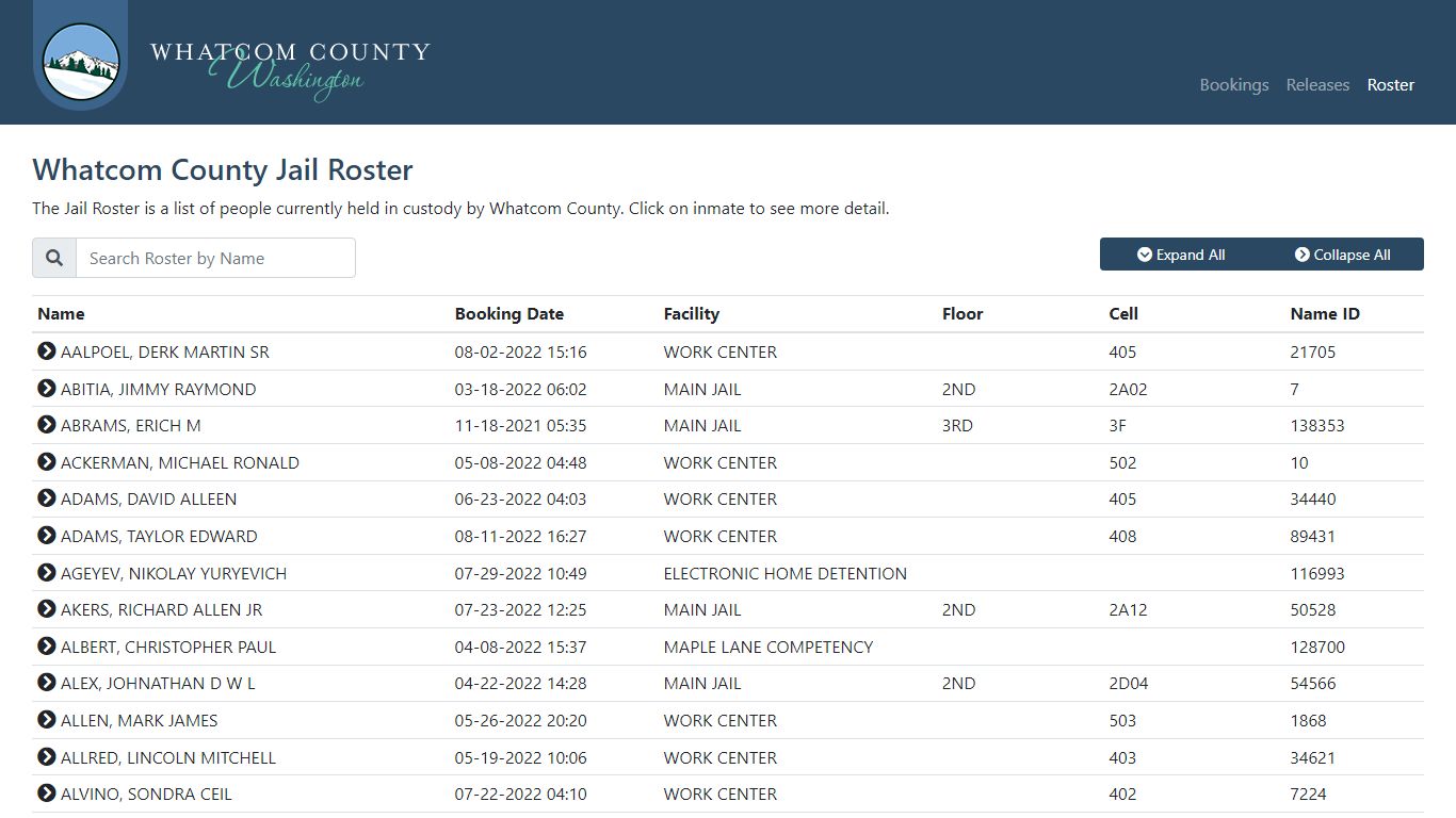 Whatcom County Sheriff's Office | Jail Roster