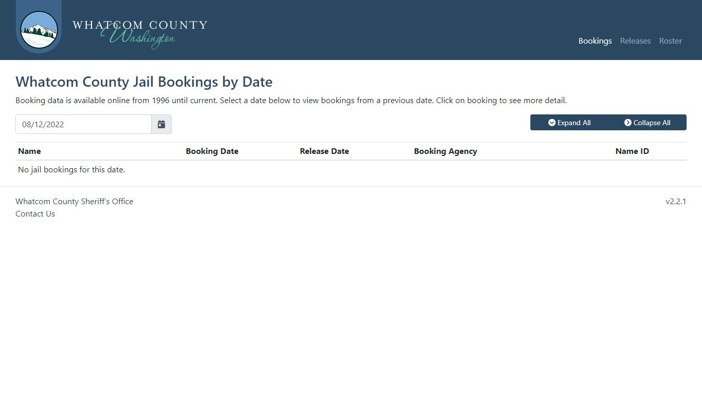 Whatcom County Sheriff's Office | Jail Bookings